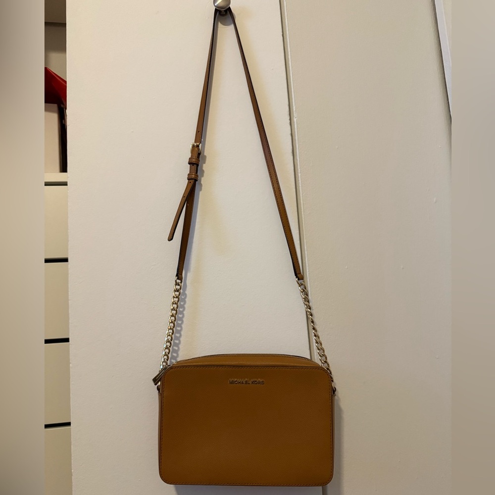Michael Kors Tan Leather Crossbody Bag